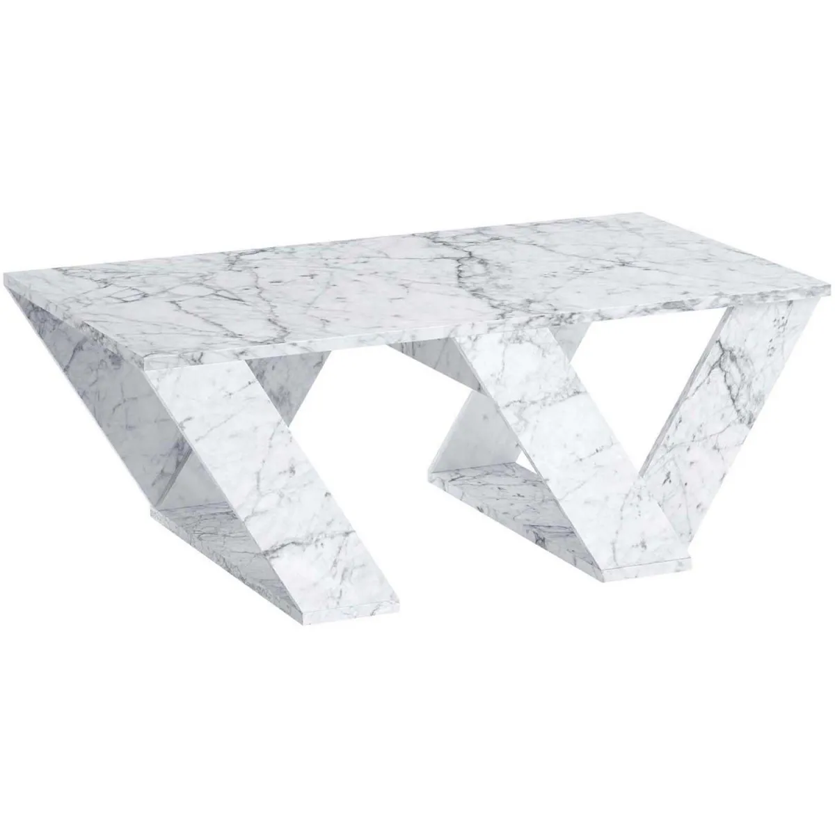 Comparer les prix de Hanah Home Table basse Pipra marbre carrara