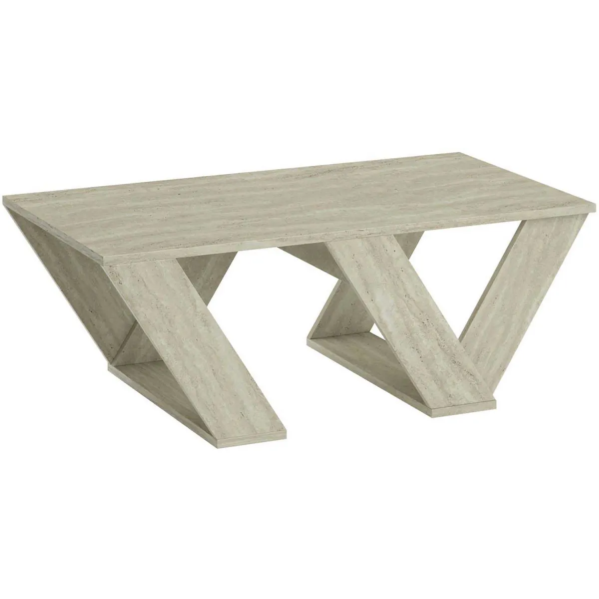 Comparer les prix de Hanah Home Table basse Pipra travertine