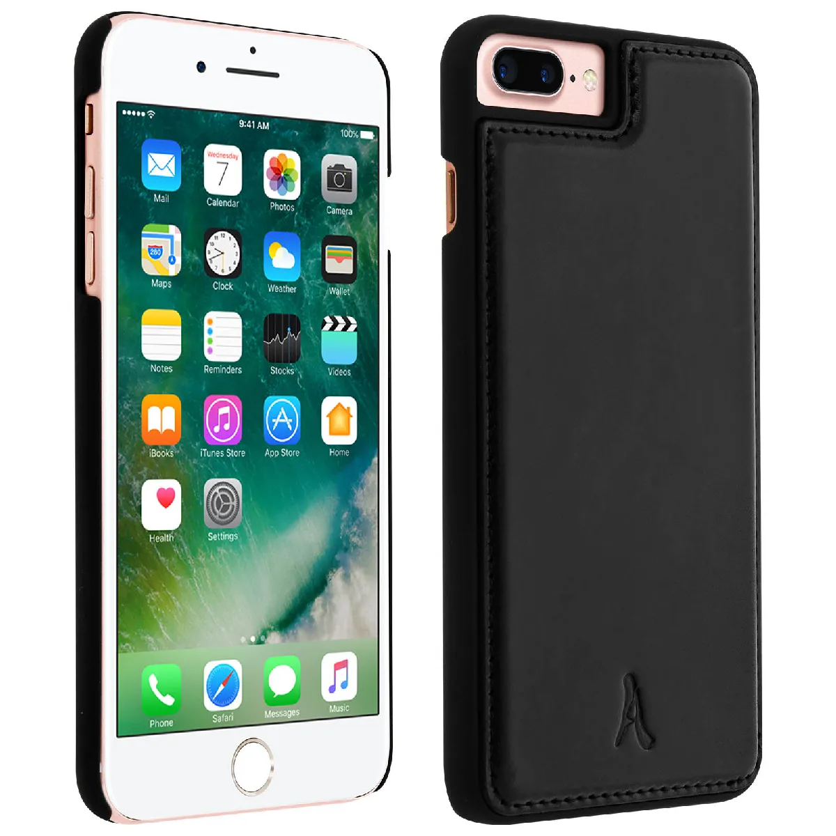ALTADIF - Coque de protection - Cuir Italien - Noir - Apple iPhone 6 Plus, 6s Plus, 7 Plus, 8 Plus - Image 3