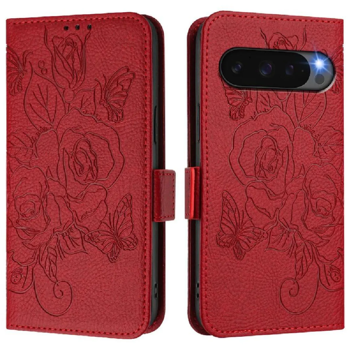 Générique Rouge Coque Anti-Rfid À Fermeture Magnétique Google Pixel 10 Pro 5G