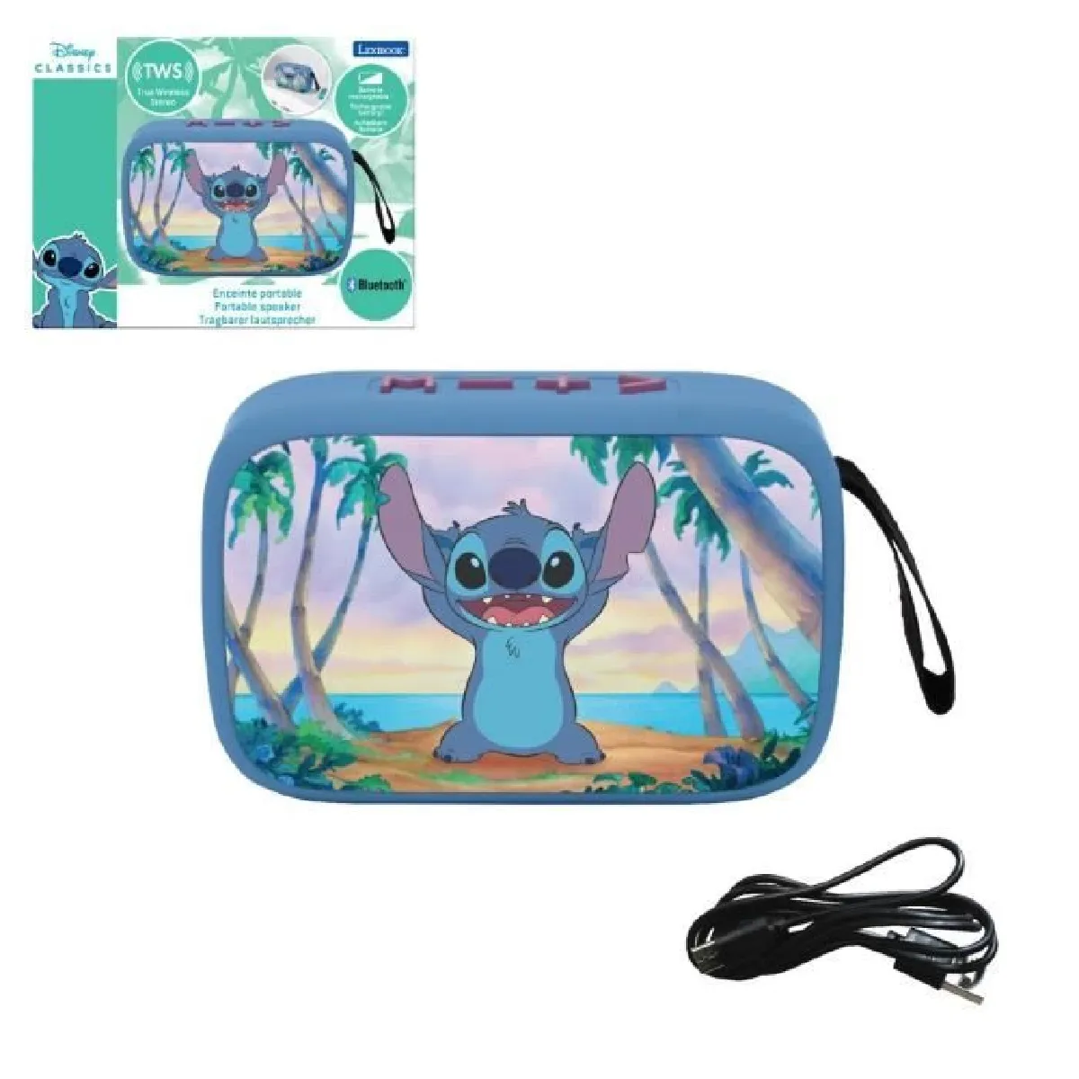 Joom Lexibook Stitch Enceinte Bluetooth Portable - Sans Fil - Usb-C - Carte Sd/Tf - Batterie Rechargeable - Image 4