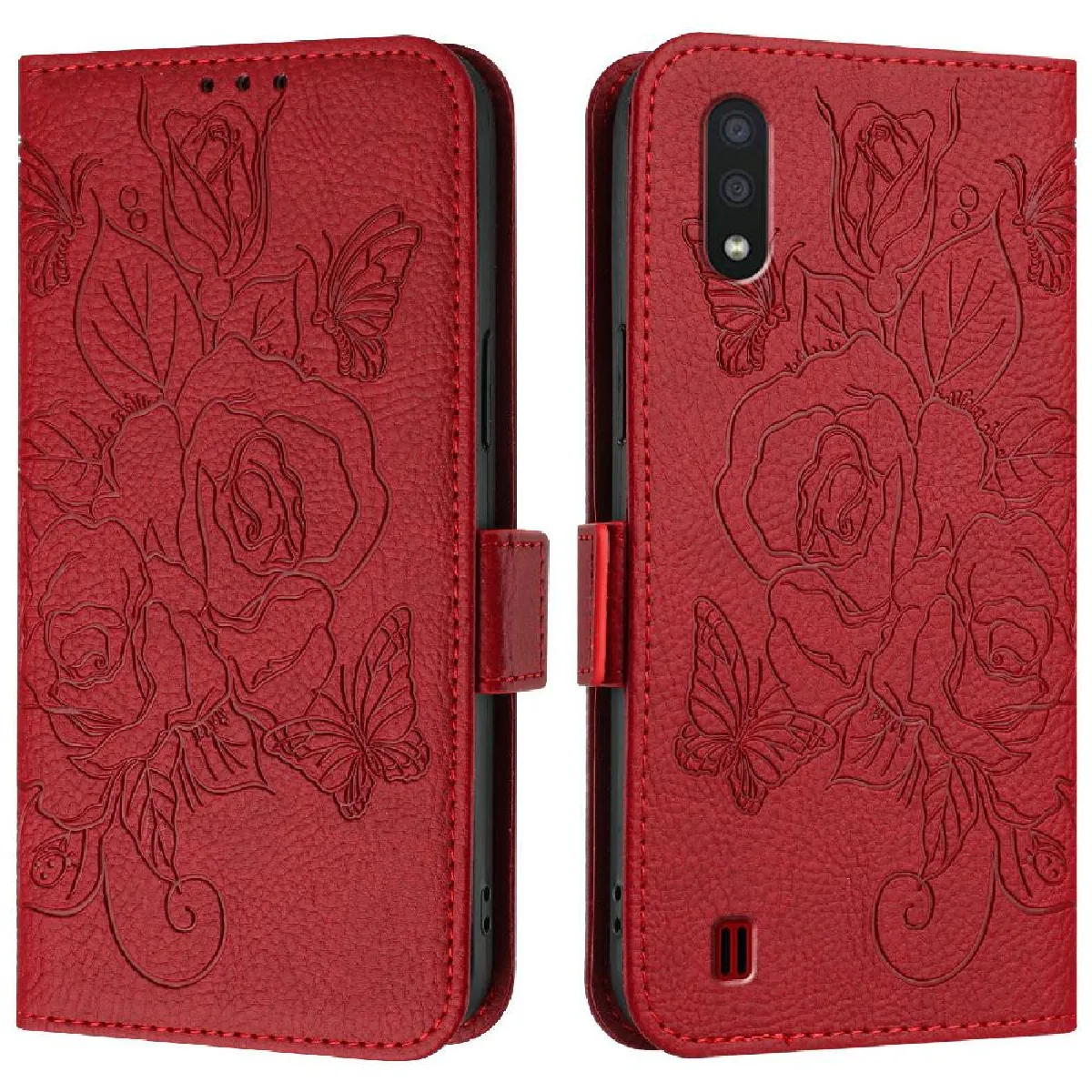 Générique Rouge Étui Portefeuille À Porte-Cartes Samsung Galaxy A01