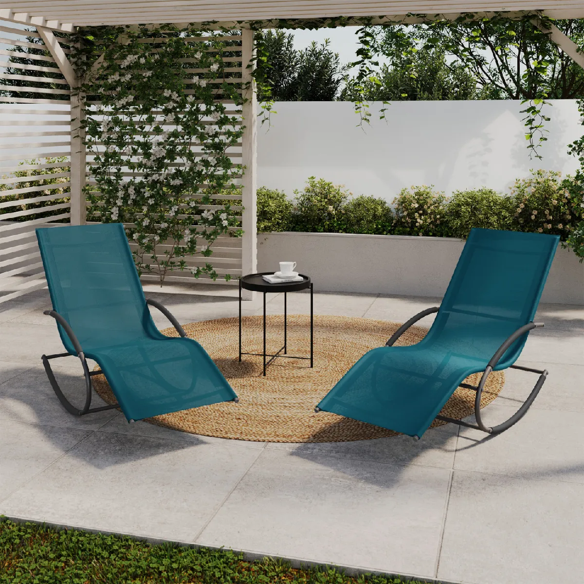 market lot de 2 chaises longues Malawi bleu market lot de 2 chaises longues Malawi bleu
