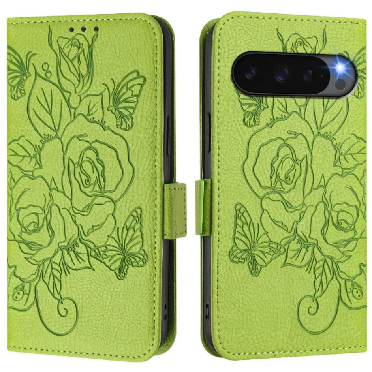 Générique Vert Coque Portefeuille Magnétique Anti-Rfid Google Pixel 10 5G