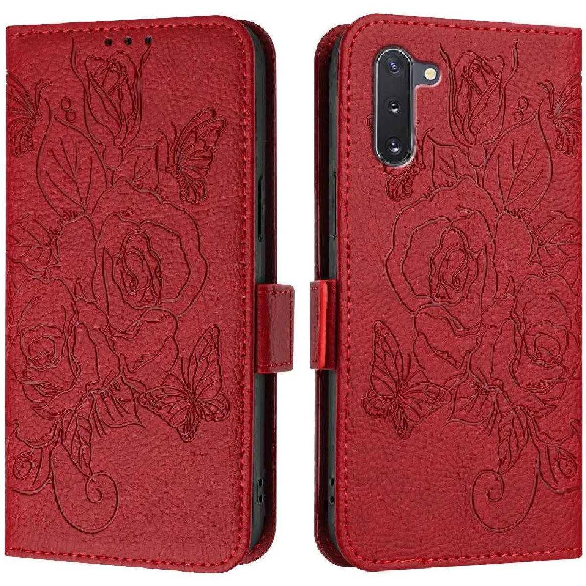 Générique Rouge Coque Portefeuille Samsung Galaxy Note10