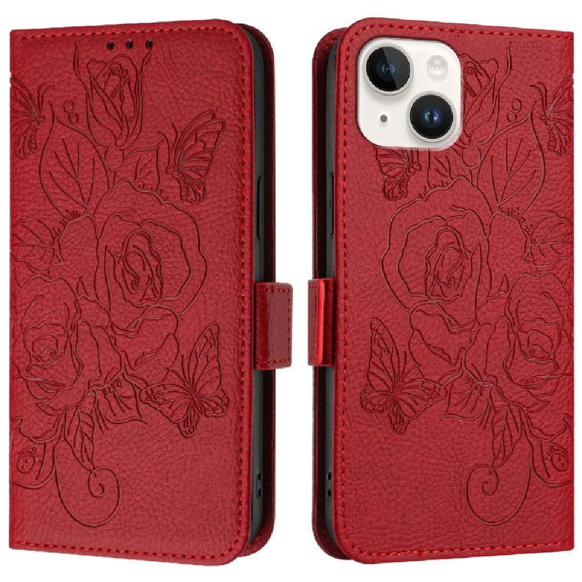 Générique Rouge Coque Avec Support Et Fente Pour Carte Iphone 13