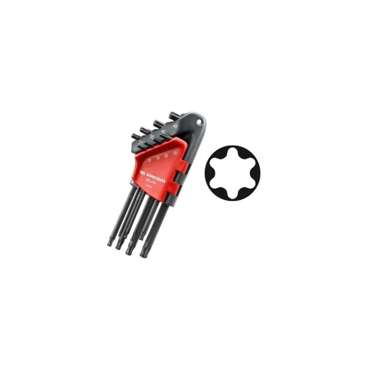 Jeu de 8 clés mâles Torx FACOM .JP8APF 10 à 45 mm - vue 3