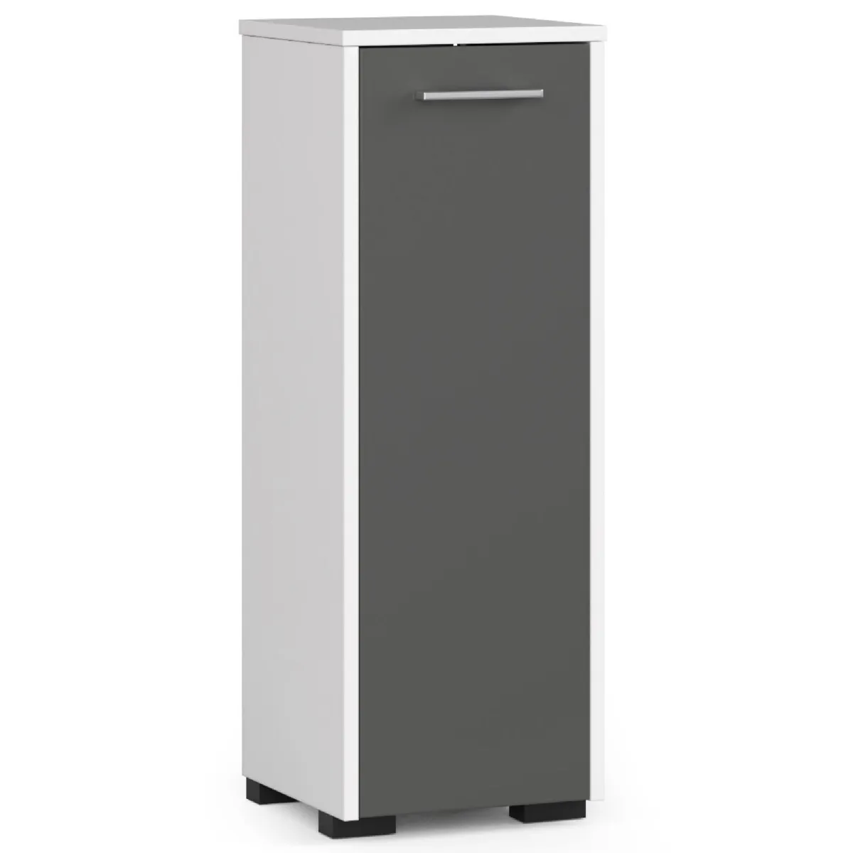 Akord Armoire Salle De Bain Sur Pieds Blanc/Gris Graphite 30X30X85