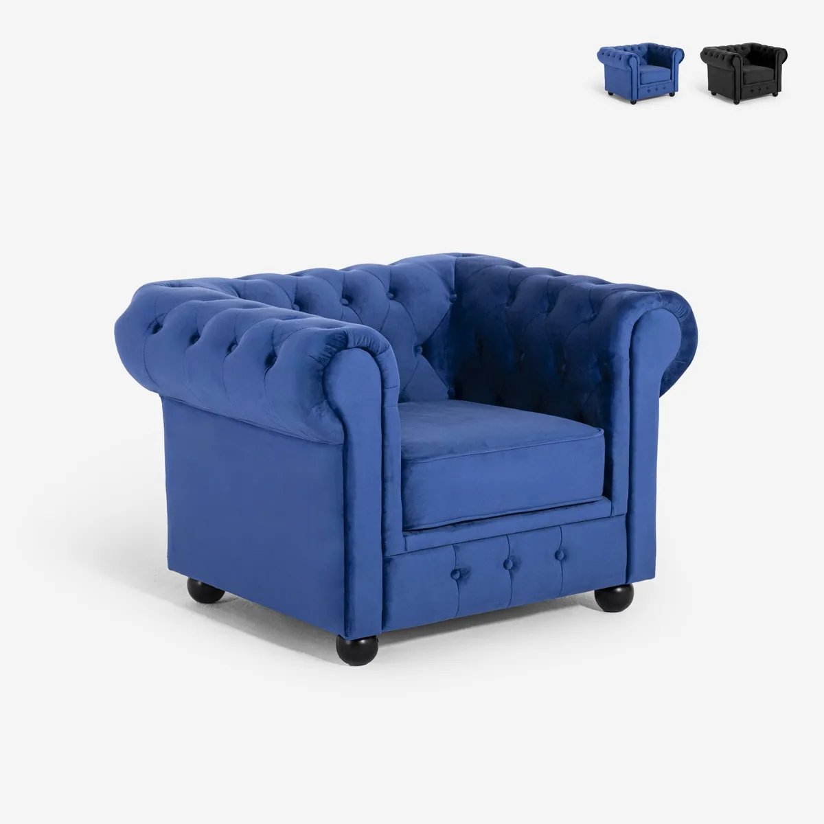 Ahd amazing home design fauteuil Chesterfield - Bleu Ahd amazing home design fauteuil Chesterfield - Bleu