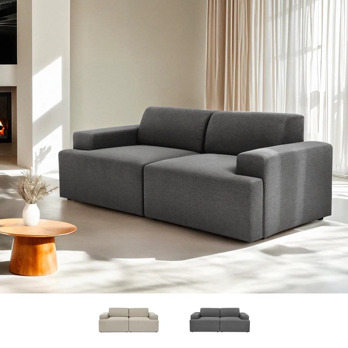 Modus sofà canapé droit 2 places - gris foncé Modus sofà canapé droit 2 places - gris foncé