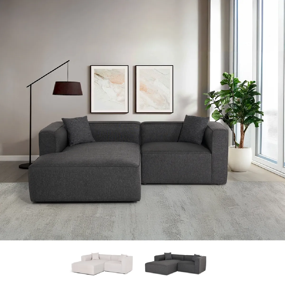 Modus sofà canapé droit 3 places - Beige