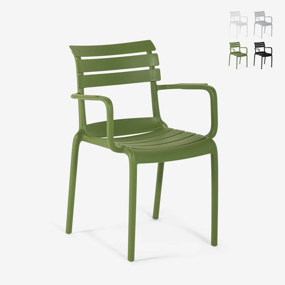 AHD Chaise Satin avec Accoudoirs - Vert Foncé AHD Chaise Satin avec Accoudoirs - Vert Foncé