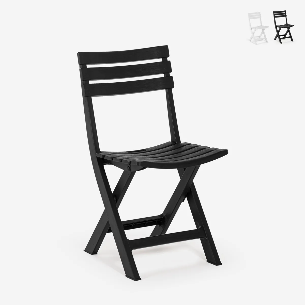 Ahd amazing home design Chaise de jardin pliante - Blanc et noir Ahd amazing home design Chaise de jardin pliante - Blanc et noir
