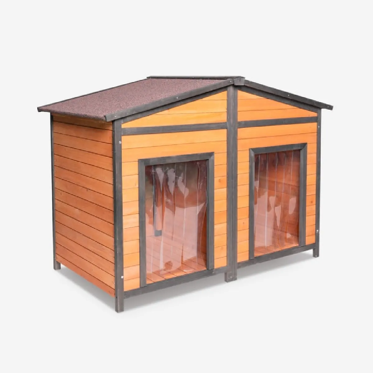 Meilleurs prix pour Niche en bois pour chiens taille moyenne 150x79x110 deux entrées Oscar