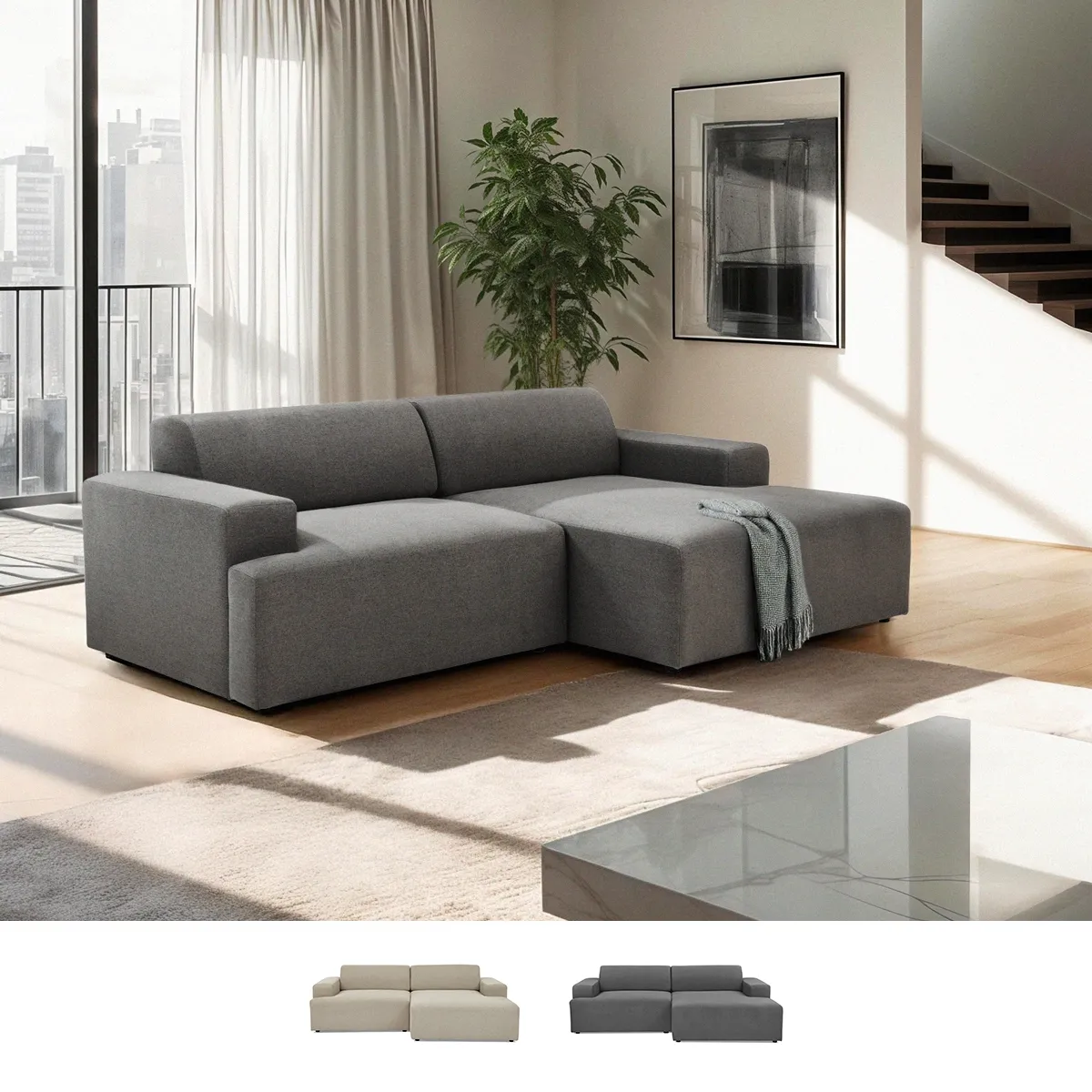 Modus sofà canapé droit Toliman - Gris foncé Modus sofà canapé droit Toliman - Gris foncé