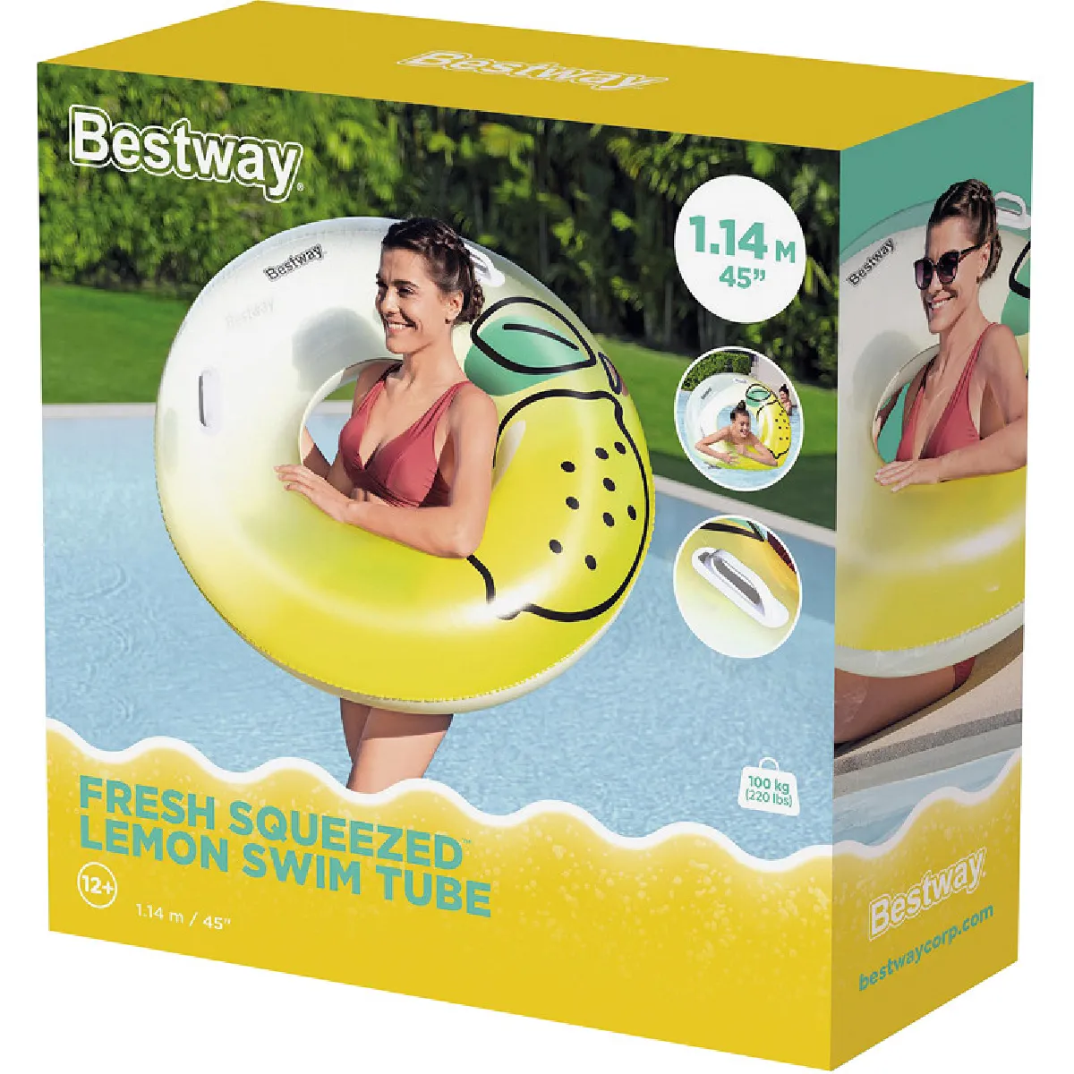 Bestway Bouée - Citron Fresh Squeezed - 99 Cm - Jaune - Pour Enfants À Partir De 6 Ans