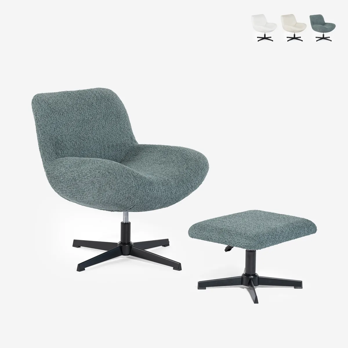 Fauteuil pivotant Janes - Bleu Fauteuil pivotant Janes - Bleu