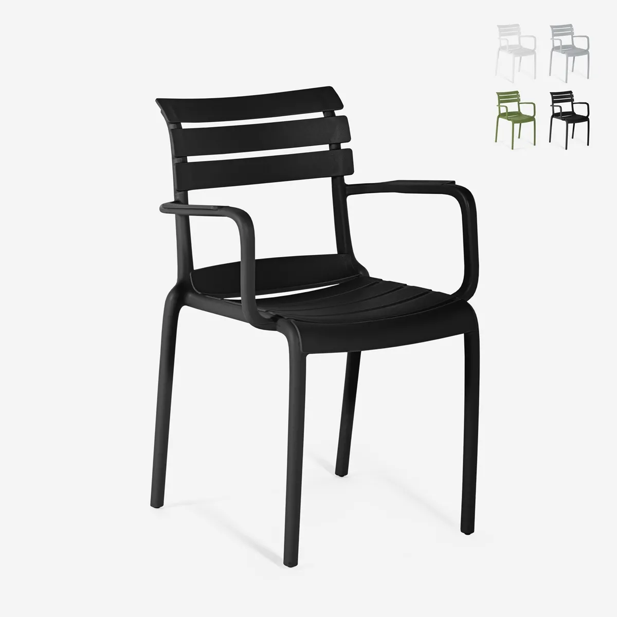 AHD Chaise Satin avec Accoudoirs - Noir AHD Chaise Satin avec Accoudoirs - Noir