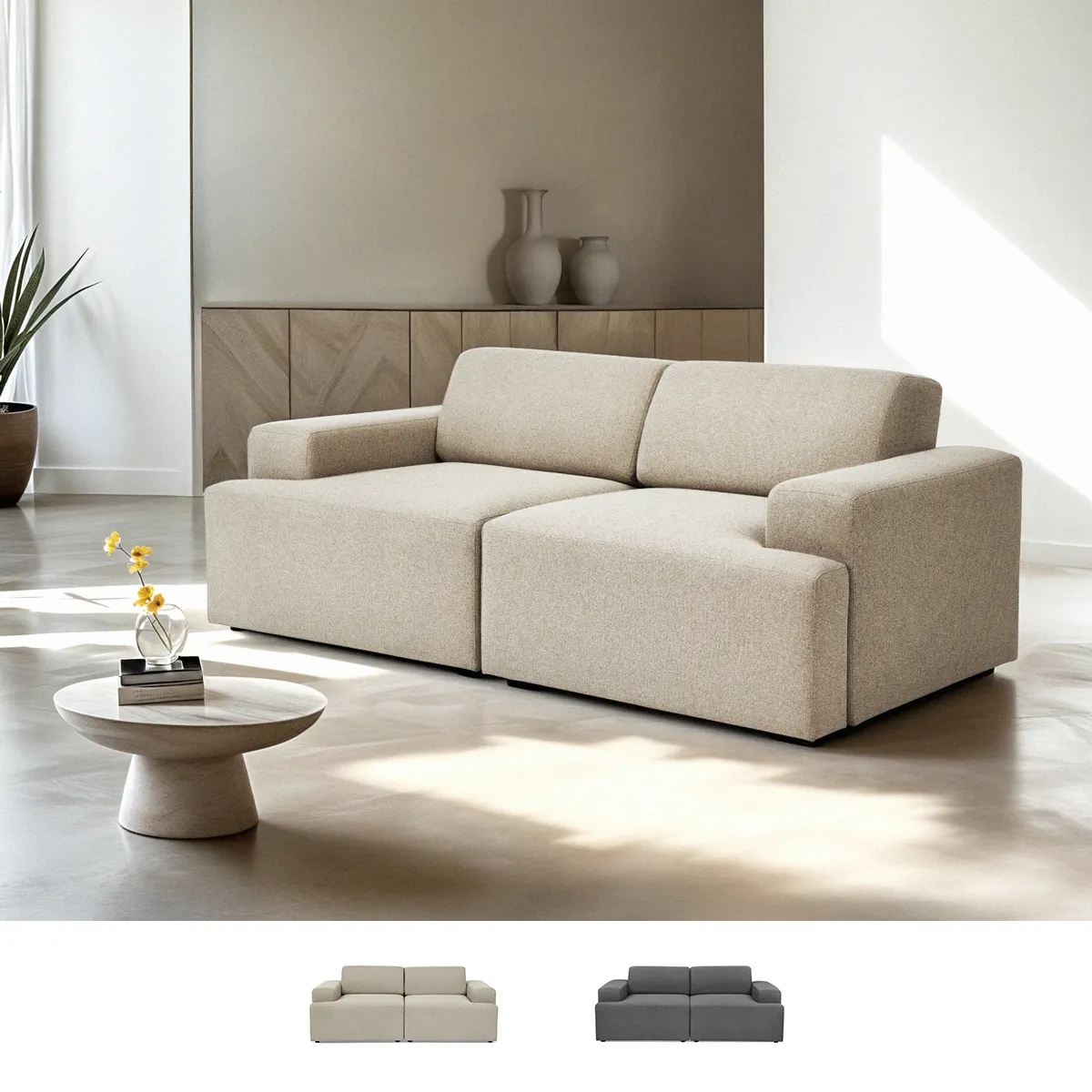 Modus sofà canapé droit 2 places - Gris foncé Modus sofà canapé droit 2 places - Gris foncé