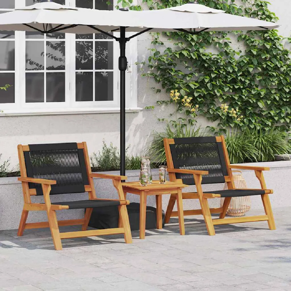 vidaXL Chaises de jardin 2 pièces