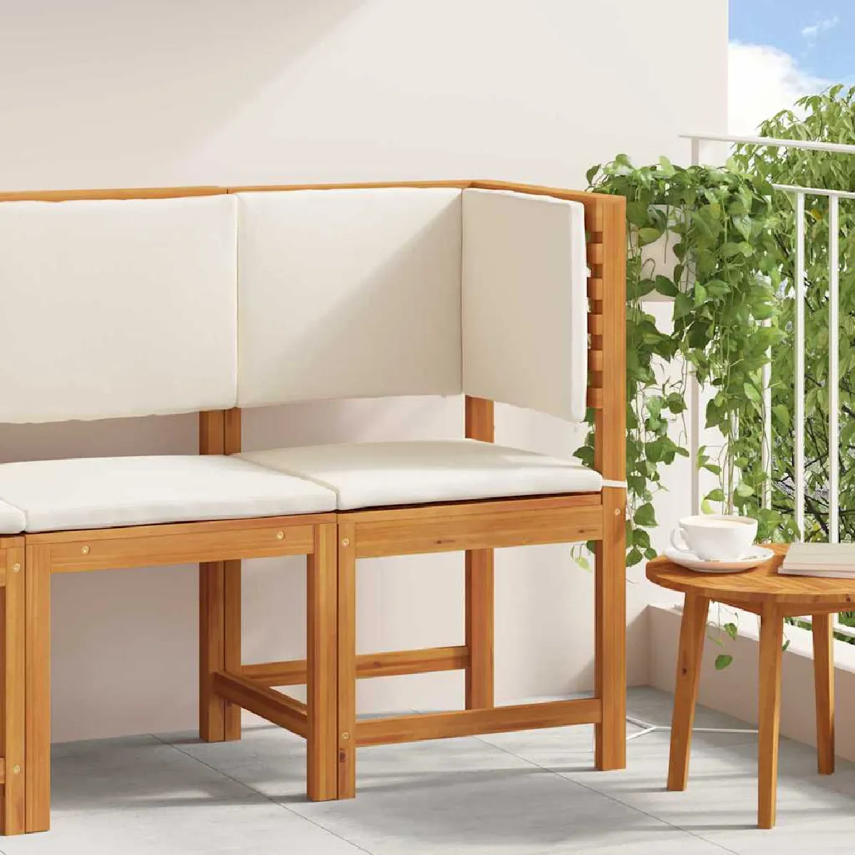 vidaXL Fauteuil de jardin d'angle Bois d'acacia