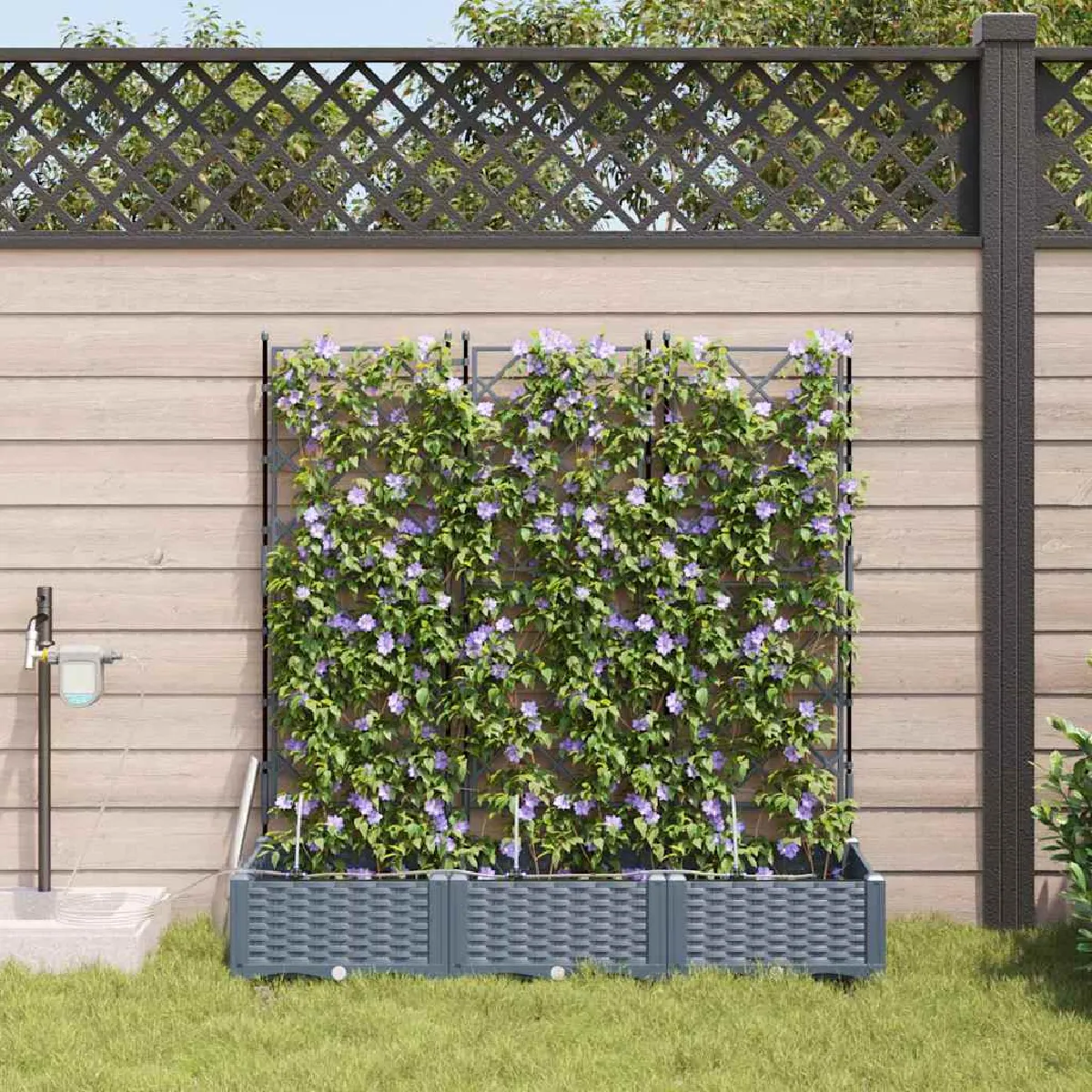 vidaXL Jardinières avec Système d'Irrigation 3 pcs - vue 4