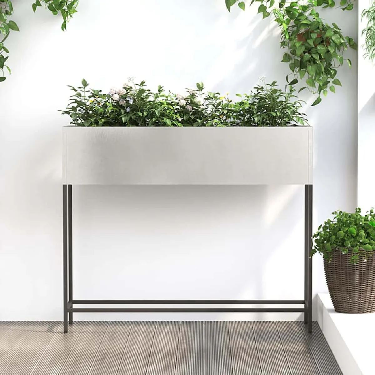 Non Communiqué Jardinier Surélevé 100X26x82 Cm En Acier Inoxydable - Image 3