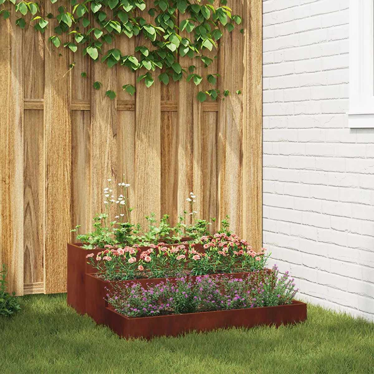 Vidaxl Jardinière 3 Niveaux - Acier Corten