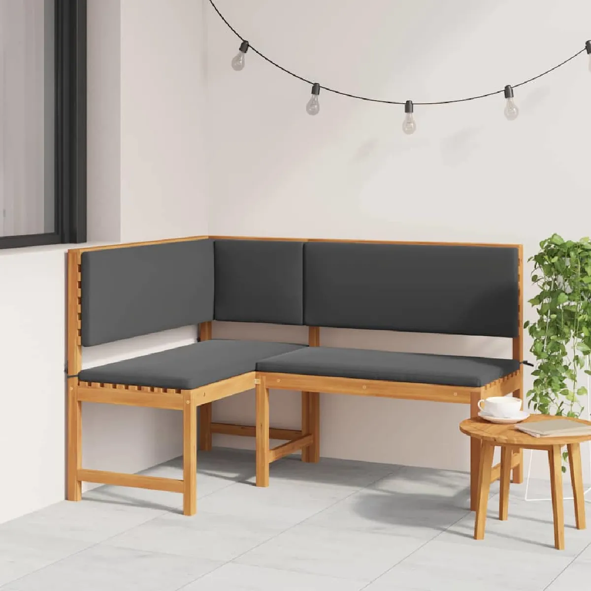 vidaXL Banc d'Angle de Jardin - Bois d'Acacia