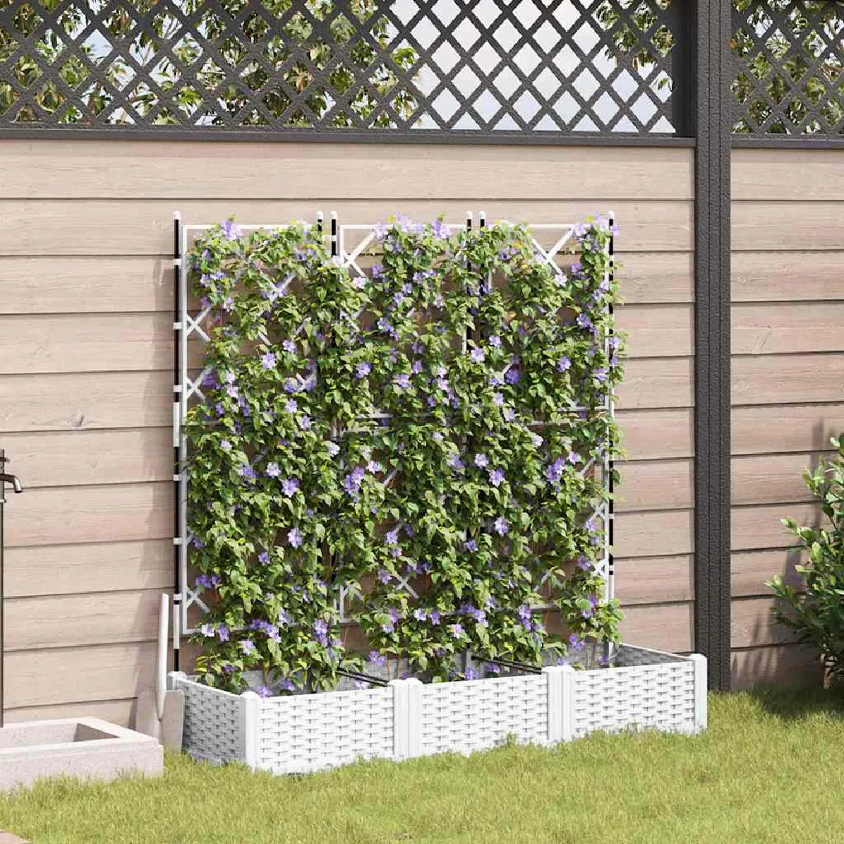 vidaXL Jardinière avec treillis 3 pcs - vue 5