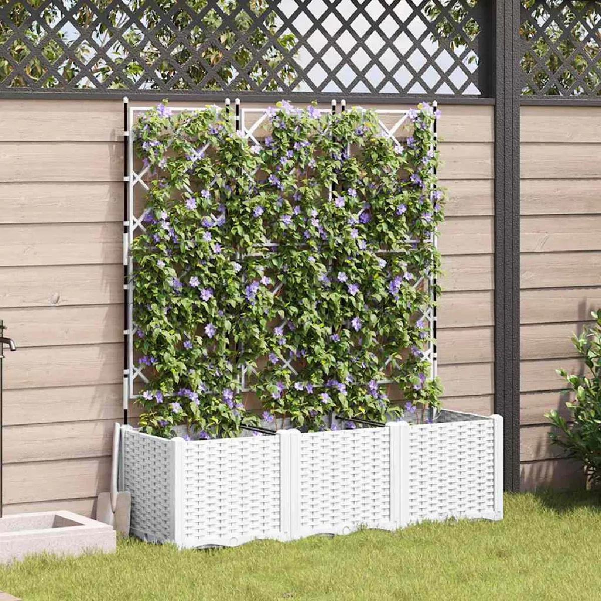 vidaXL Jardinière avec treillis 3 pcs - vue 2
