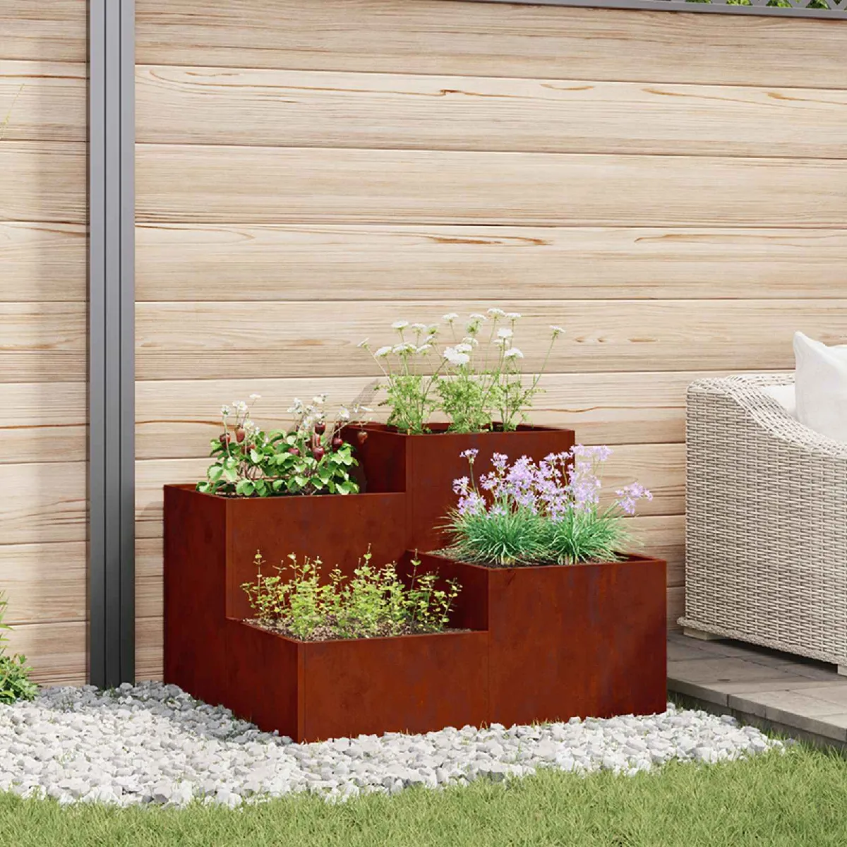 vidaXL Jardinière Acier résistant