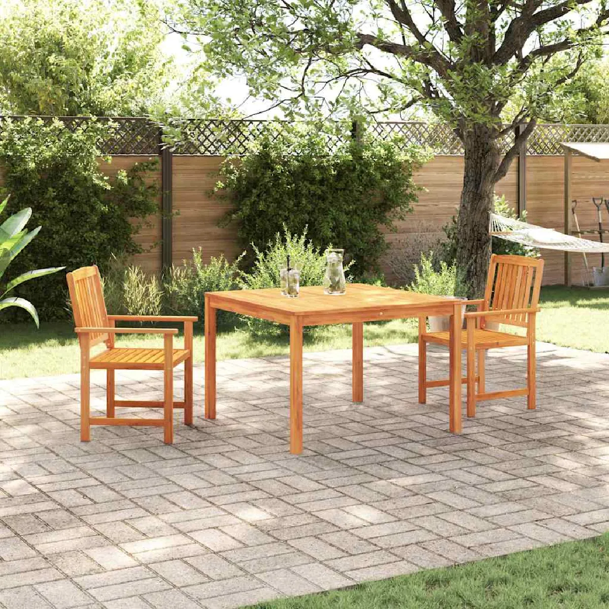 vidaXL Ensemble de jardin 3 pièces en acacia massif