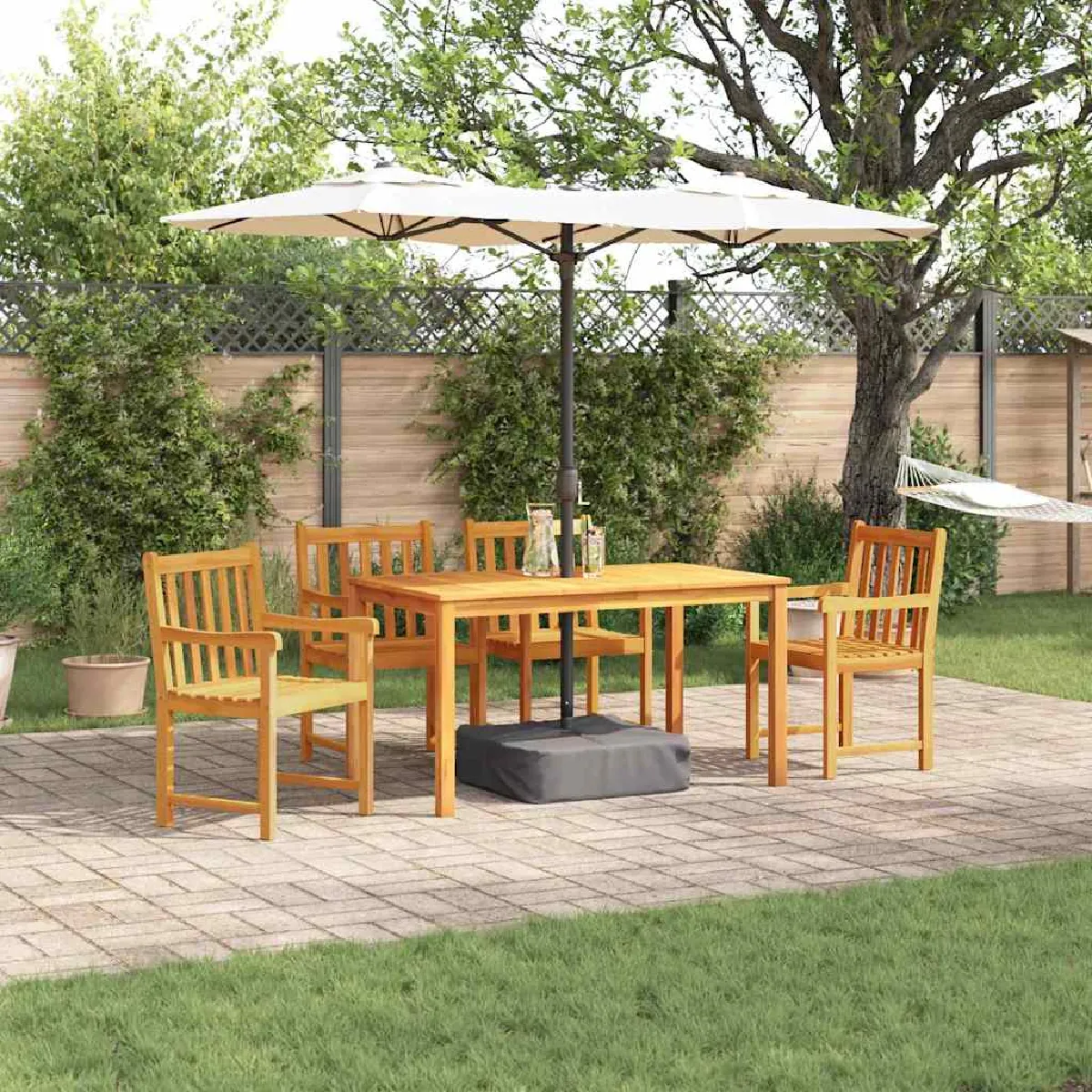 vidaXL Ensemble de salle à manger de jardin 5 pièces - vue 2