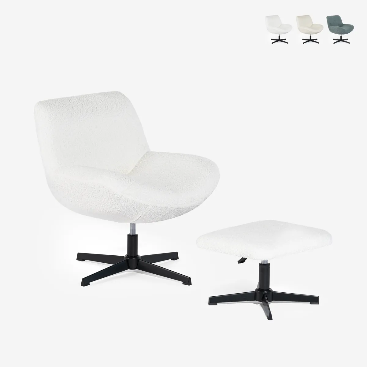Fauteuil pivotant Janes - Blanc Fauteuil pivotant Janes - Blanc
