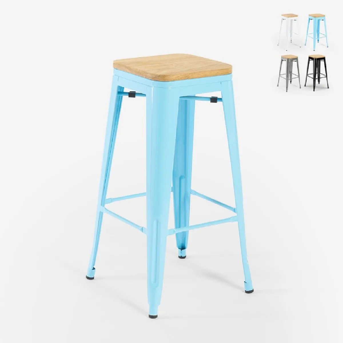 Ahd amazing home design Tabouret Steel Up Wood - Turquoise Ahd amazing home design Tabouret Steel Up Wood - Turquoise