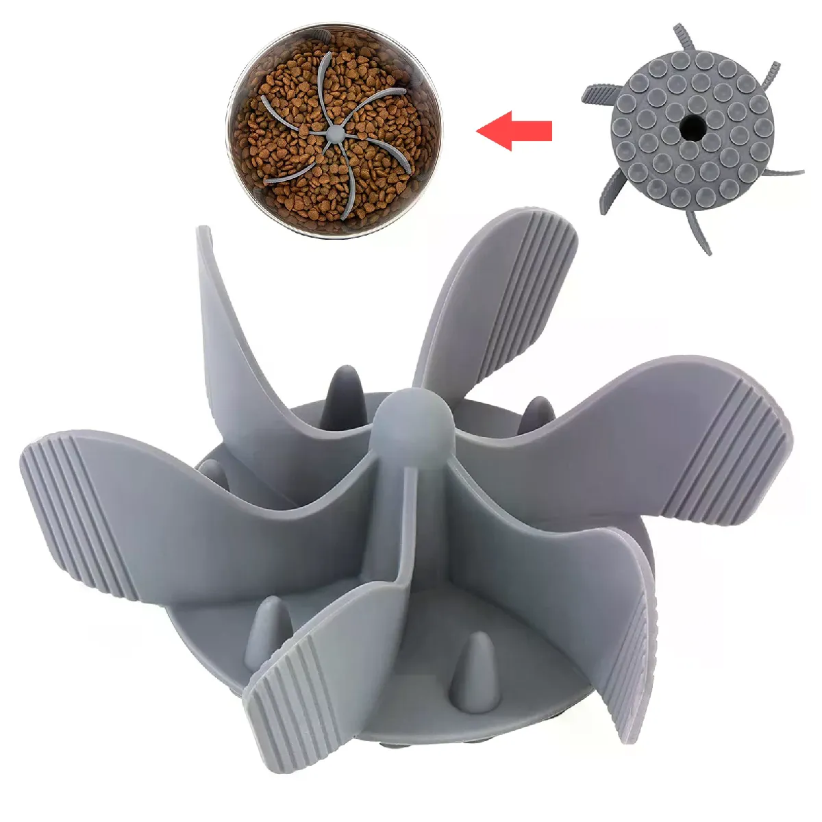 Comparer les prix de Bol à alimentation lente pour chien, insérer en spirale avec ventouse, adapté à la nourriture pour animaux de compagnie, accessoires