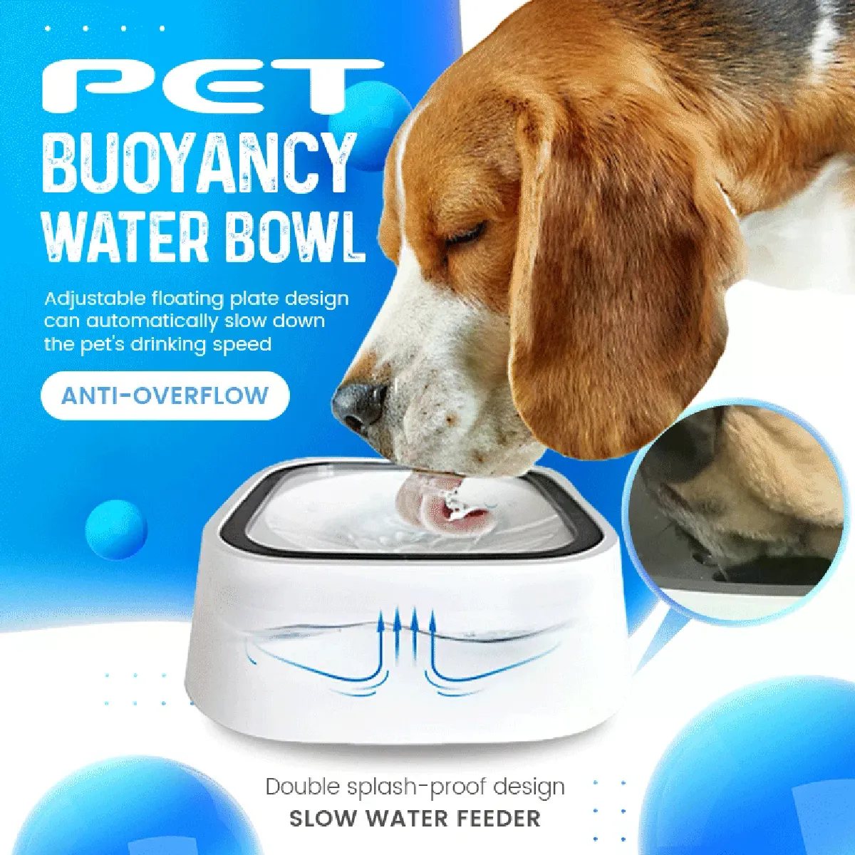 Meilleurs prix pour Bol flottant de grande capacité 1 L pour chien, distributeur d'eau lente, Anti-débordement, produits pour animaux de compagnie