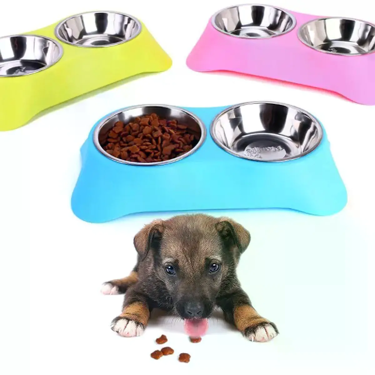 Comparer les prix de Double bol en acier inoxydable - Chiens et chats