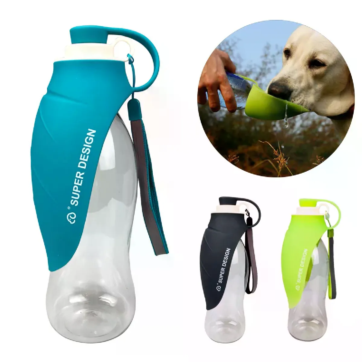 Meilleurs prix pour Bouteille d'eau Portable en Silicone pour animaux de compagnie, bol de voyage pour chiens, chiot, chat, 580ml