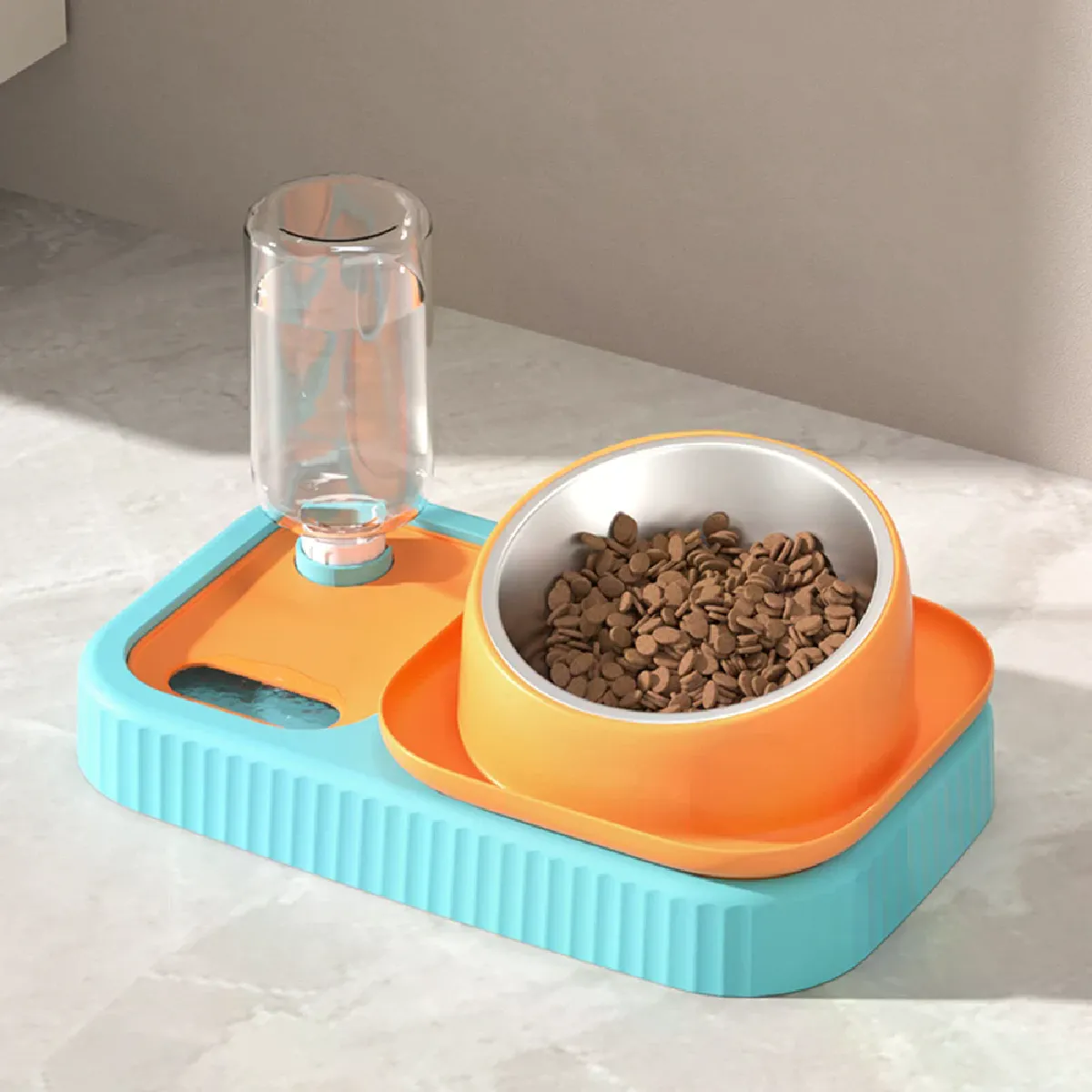 Comparer les prix de Double bol à eau pratique pour animaux domestiques, bol pour chien, chiot, chaton, distributeur d'aliments et de boissons pour animaux domestiques