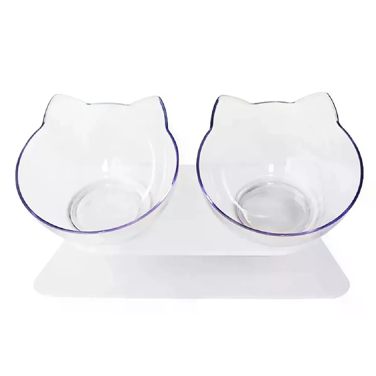 Comparer les prix de Double bol antidérapant pour chat, avec support pour protéger les cervicales, les vertèbres et l'inclinaison, pour chiens, Transparent, produit pour animaux de compagnie