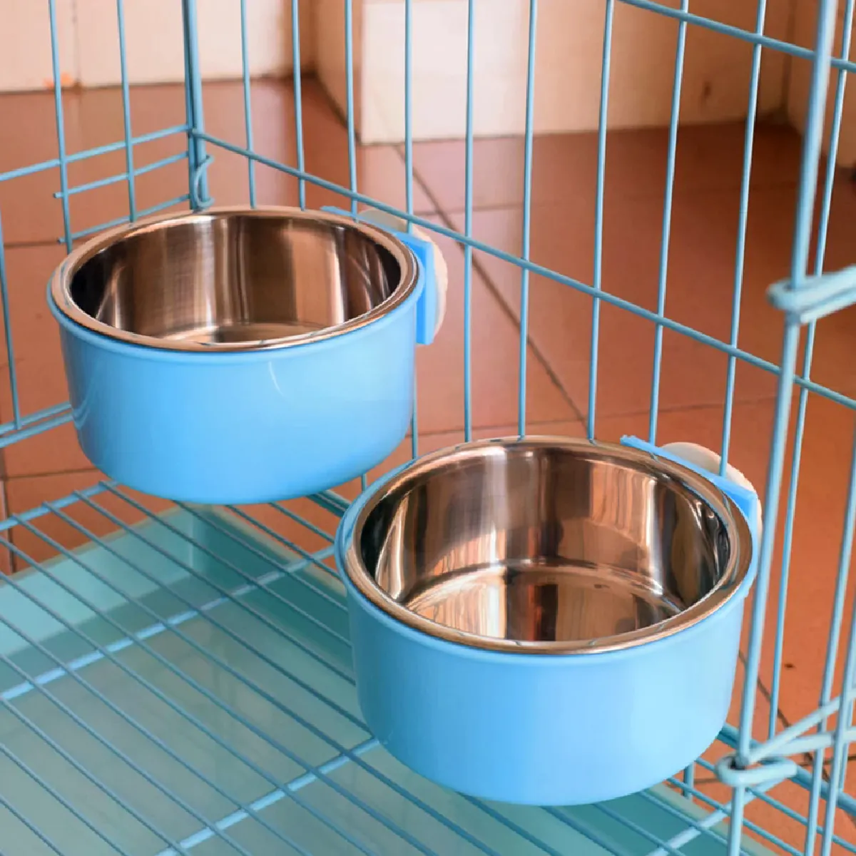 Comparer les prix de Bol suspendu en acier inoxydable - Fixation cage