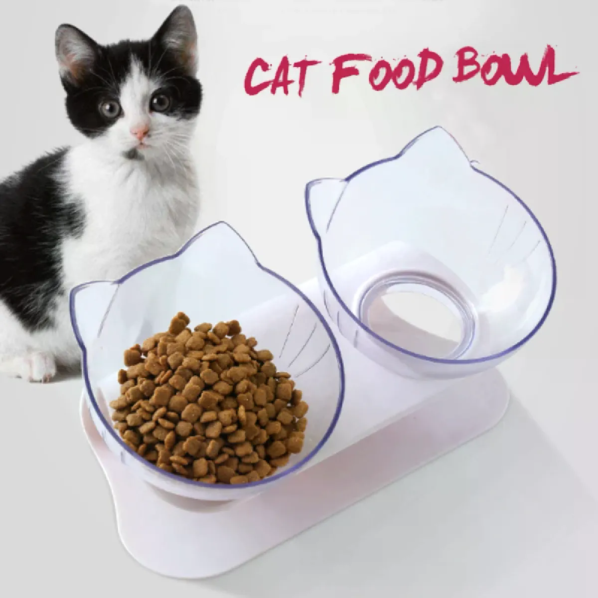 Meilleurs prix pour Double bol antidérapant créatif avec support surélevé, bol d'eau et d'aliments pour animaux de compagnie, Design parfait pour les fournitures de chat et de chiot