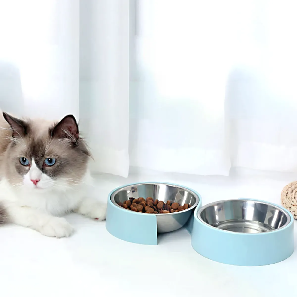 Comparer les prix de Bol à eau pour chiot, Double bol en forme de S pour boire de l'eau, entraînement lent