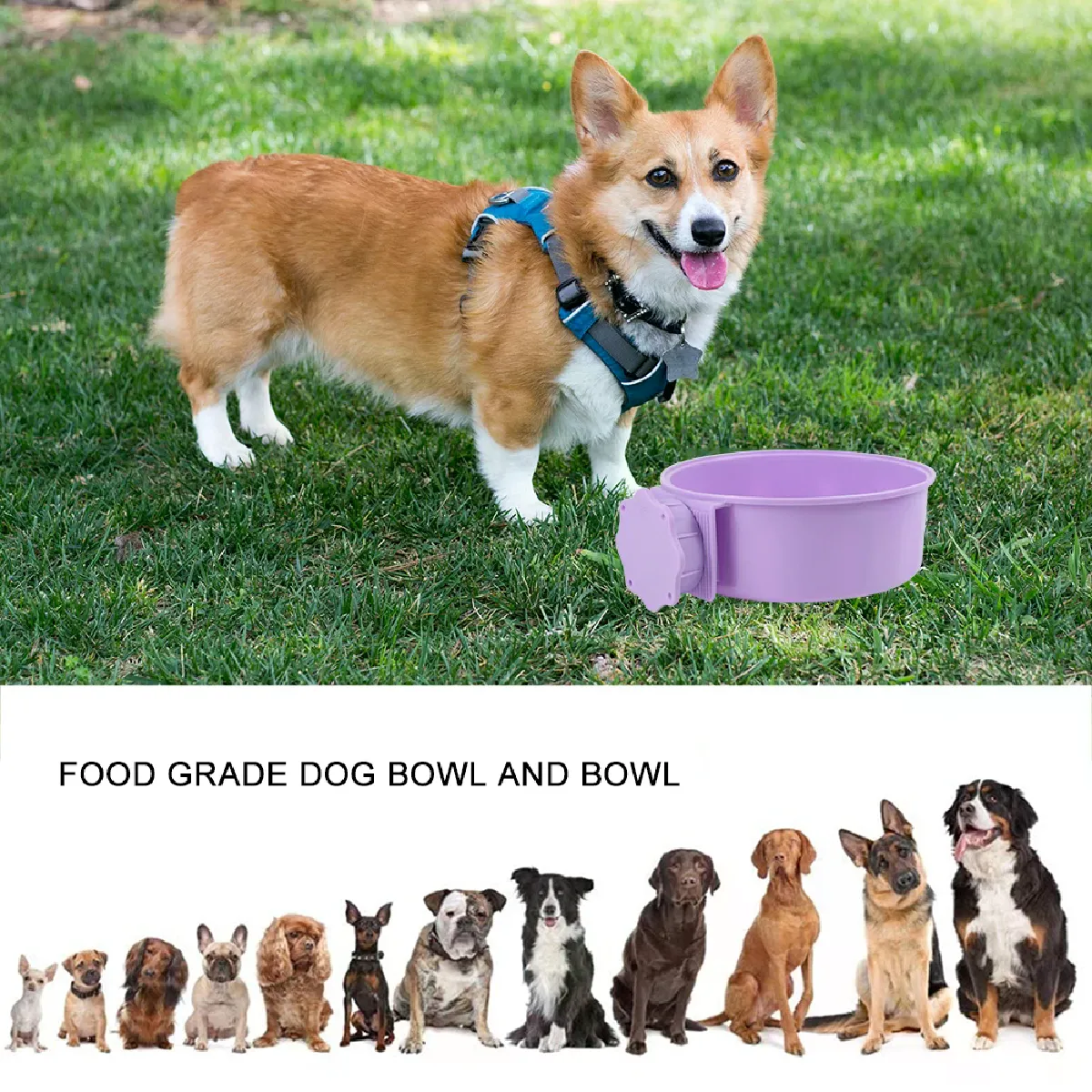 Comparer les prix de Bol multicolore pour animaux - Bol suspendu