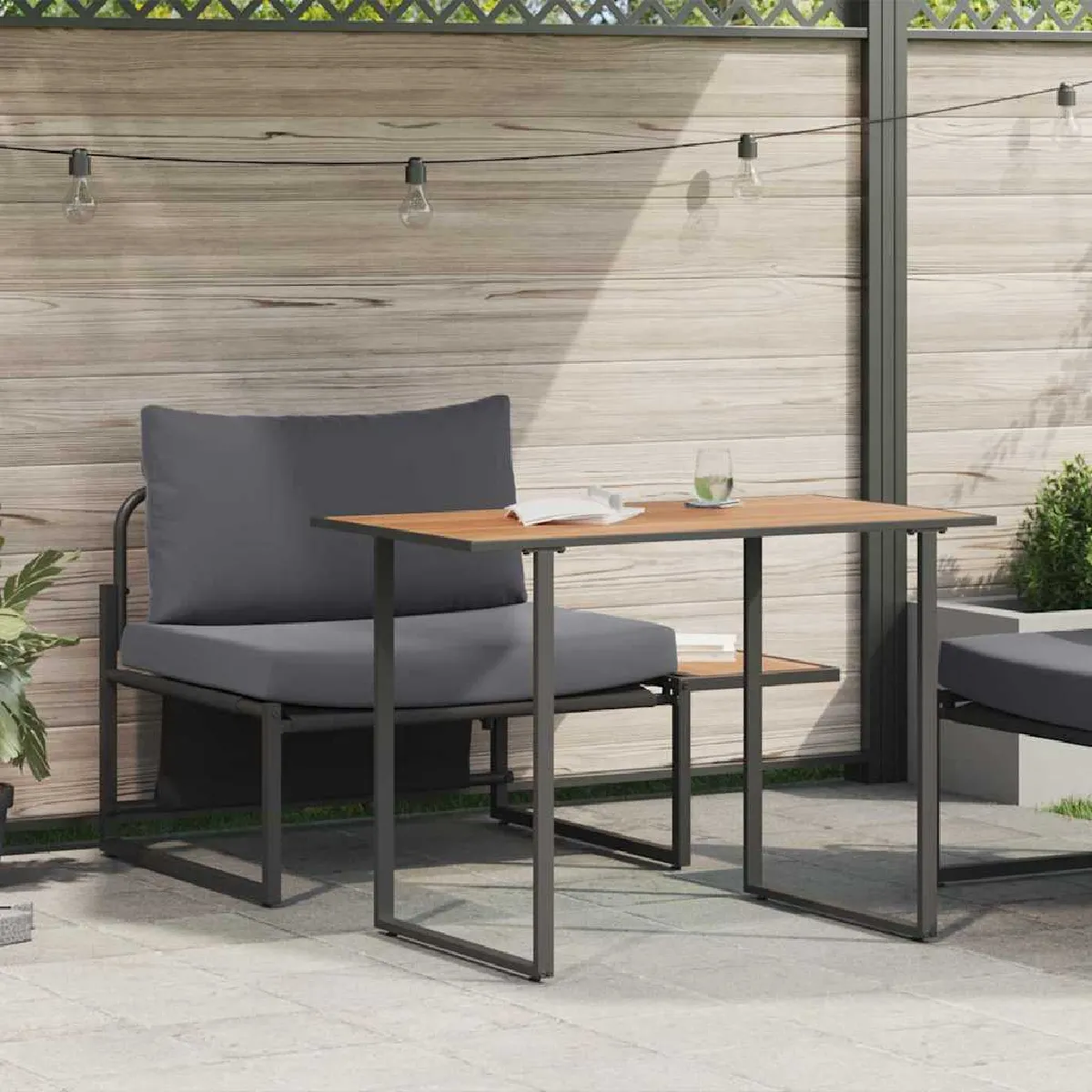 vidaXL Set de salle à manger jardin 2 pcs Acier