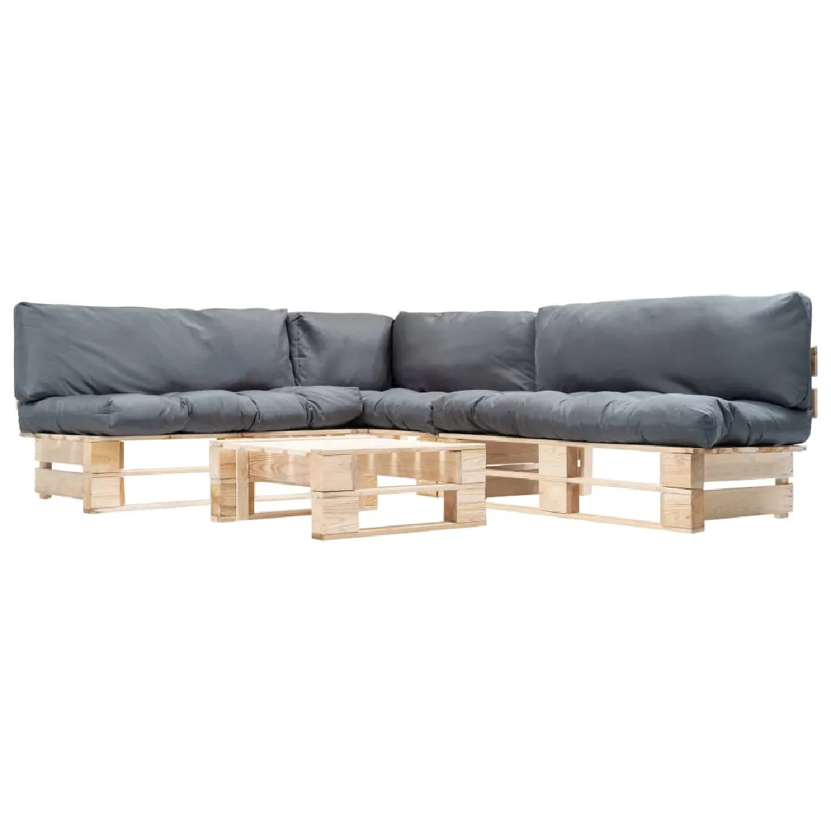 Vidaxl vidaXL Salon de jardin palette 4 pièces avec coussins - vue 2