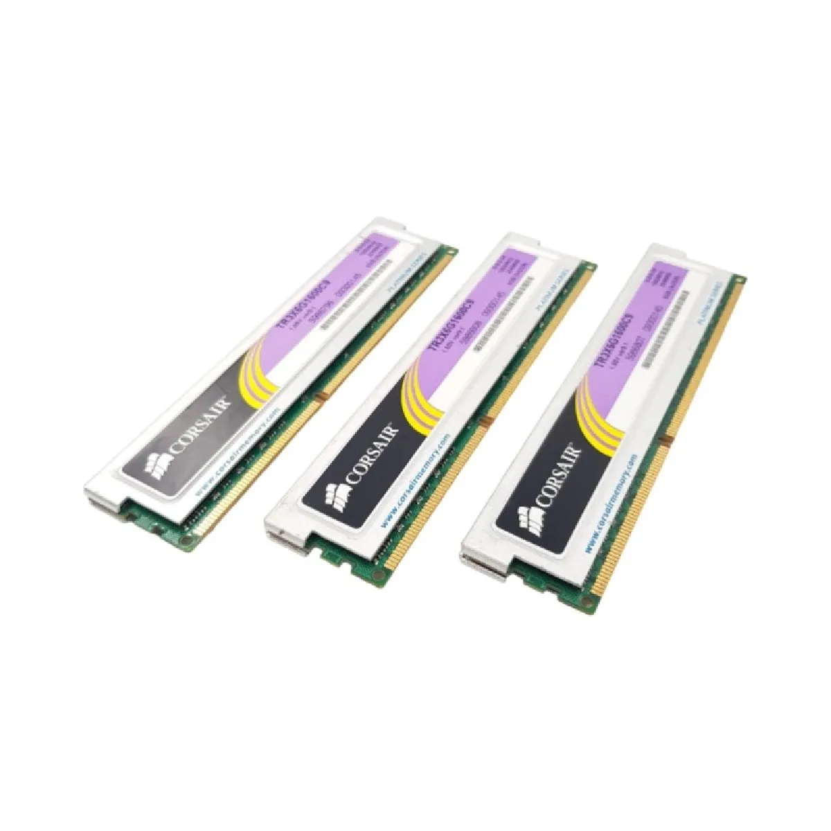 Kit Mémoires 6Go RAM 3x2Go DDR3 XMS3 TR3X6G1600C9 DIMM Très bon état - vue 2