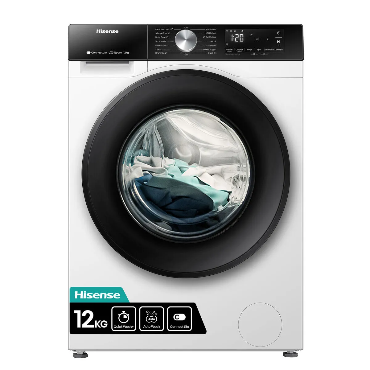 Hisense Blanc Wf3s1243bw3 Machine À Laver Charge Avant 12 Kg 1400 Tr/Min - Neuf - Image 2